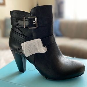 Madden Girl Black Dress Boot with Buckle Accent